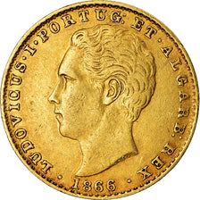 Moneda, Portugal, Luiz I, 2000 Reis, 1866, MBC, Oro, KM:511