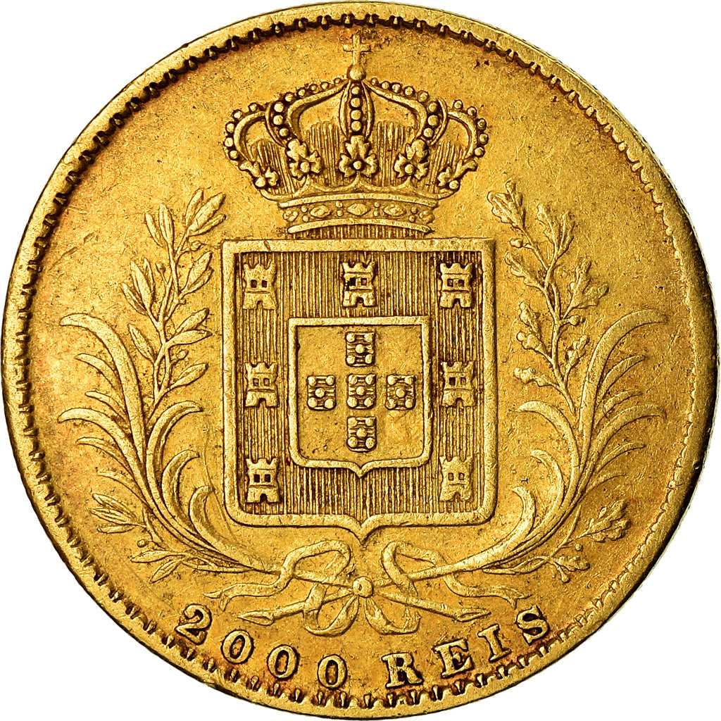 Moneda, Portugal, Luiz I, 2000 Reis, 1866, MBC, Oro, KM:511