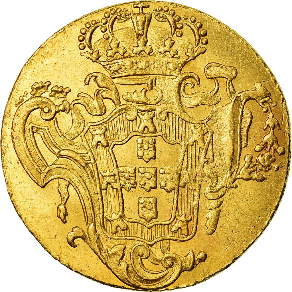 Coin, Brazil, Jose I, West Indies Imitation, 6400 Reis, 1777, Bahia, MS(60-62)