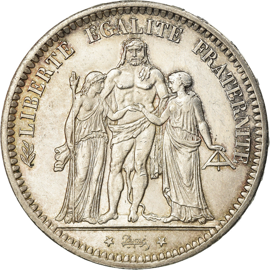 Coin, France, Hercule, 5 Francs, 1871, Paris, Camélinat, MS(60-62), Silver