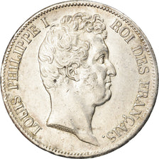Moneta, Francia, Louis-Philippe, 5 Francs, 1830, Paris, BB+, Argento, KM:735.1