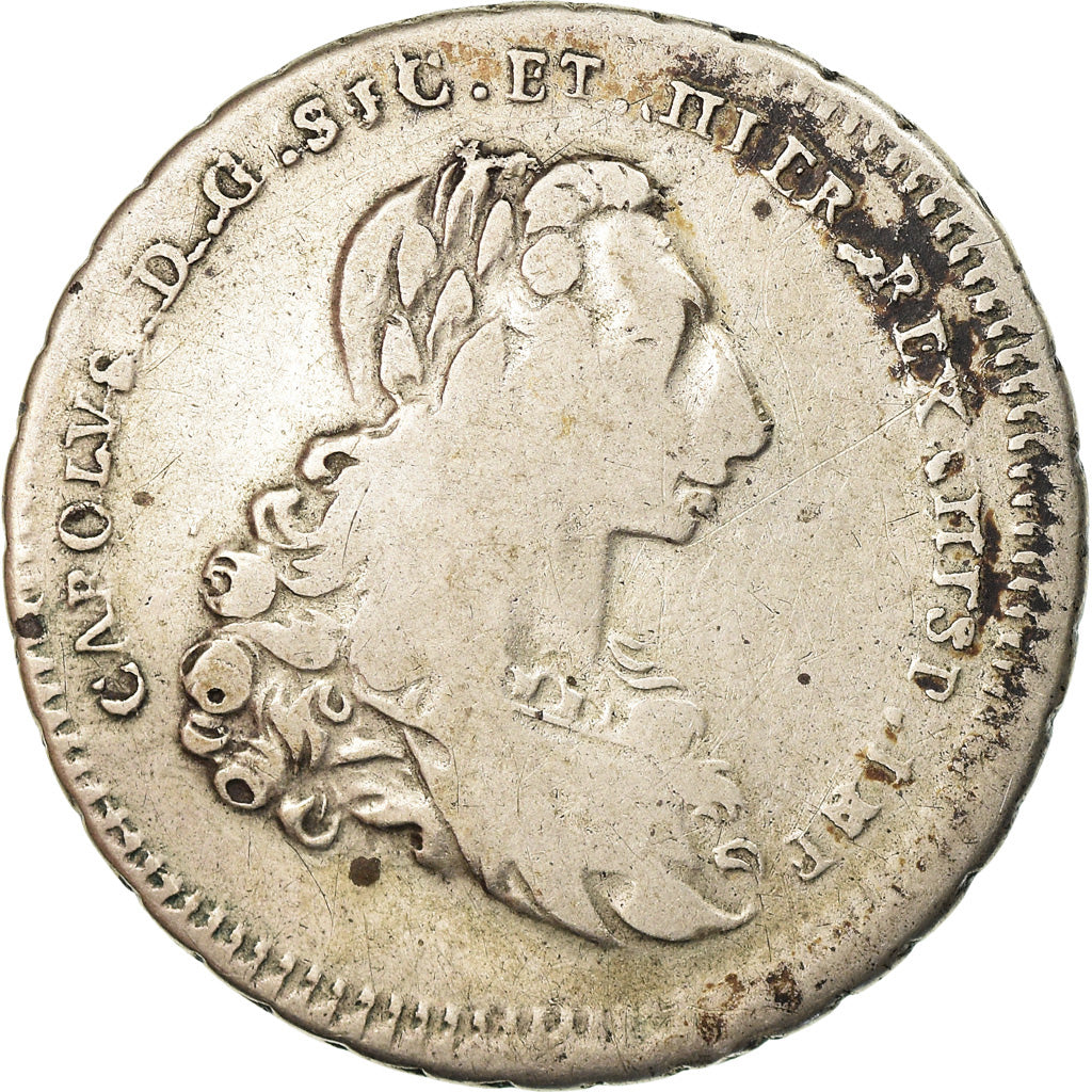 Coin, ITALIAN STATES, SICILY, Carlo, 6 Tari, 1735, Palermo, VF(20-25), Silver