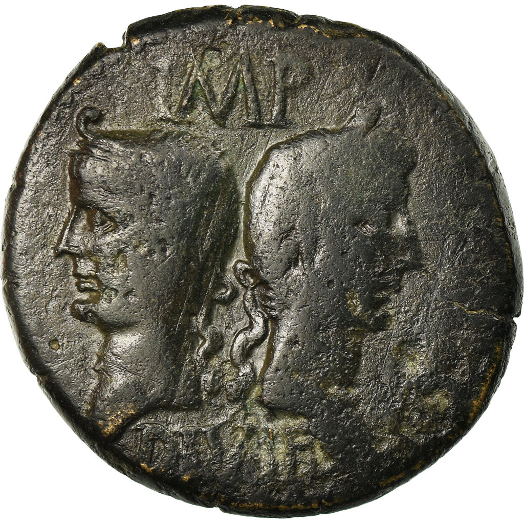 Monnaie, Auguste, Dupondius, 10-14 AD, Nîmes, TB+, Bronze, RIC:160