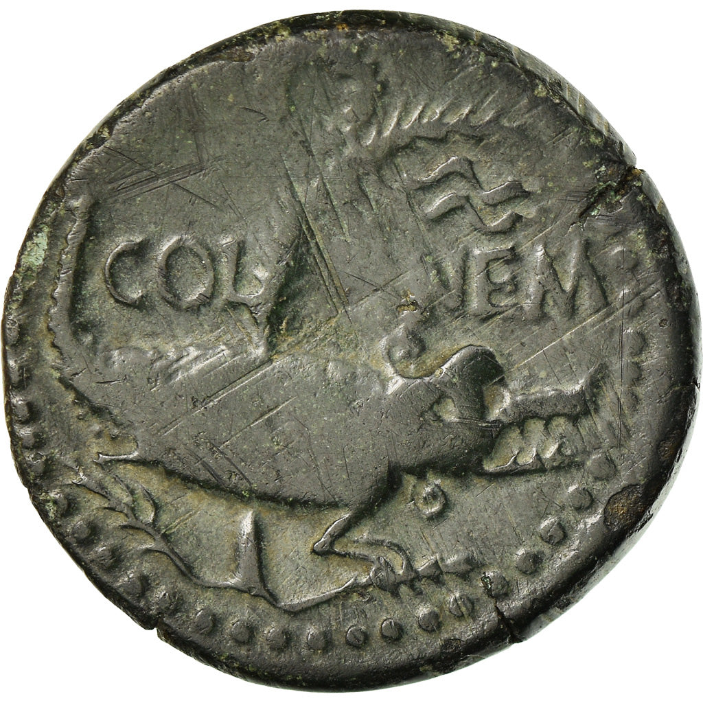 Monnaie, Auguste, Dupondius, 10-14 AD, Nîmes, TB+, Bronze, RIC:160