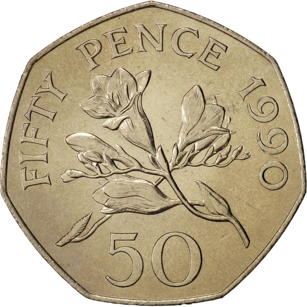 Guernsey, Elizabeth II, 50 Pence, 1990, Copper-nickel, KM:45.1