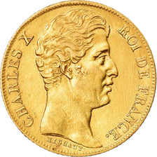 Moneda, Francia, Charles X, 20 Francs, 1830, Paris, Tranche striée, MBC, Oro