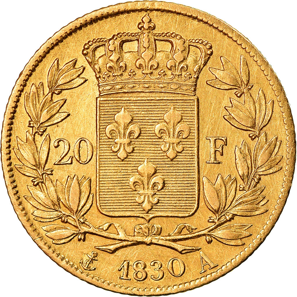 Coin, France, Charles X, 20 Francs, 1830, Paris, Tranche striée, EF(40-45)