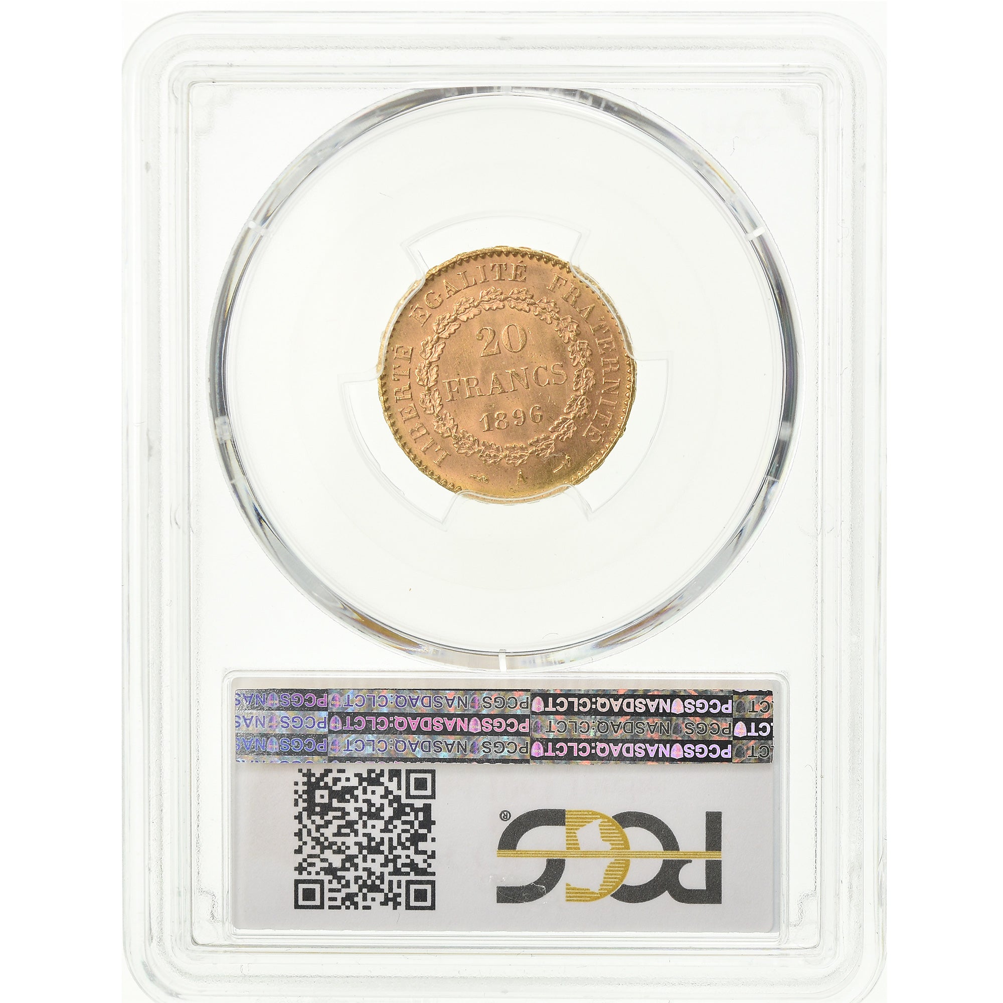 Coin, France, Génie, 20 Francs, 1896, Paris, Torche, PCGS, MS64+, Gold, KM:825