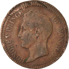 Coin, Monaco, Honore V, Decime, 1838, Monaco, VF(20-25), Copper, KM:97.1