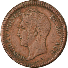 Coin, Monaco, Honore V, Decime, 1838, Monaco, VF(20-25), Copper, KM:97.1