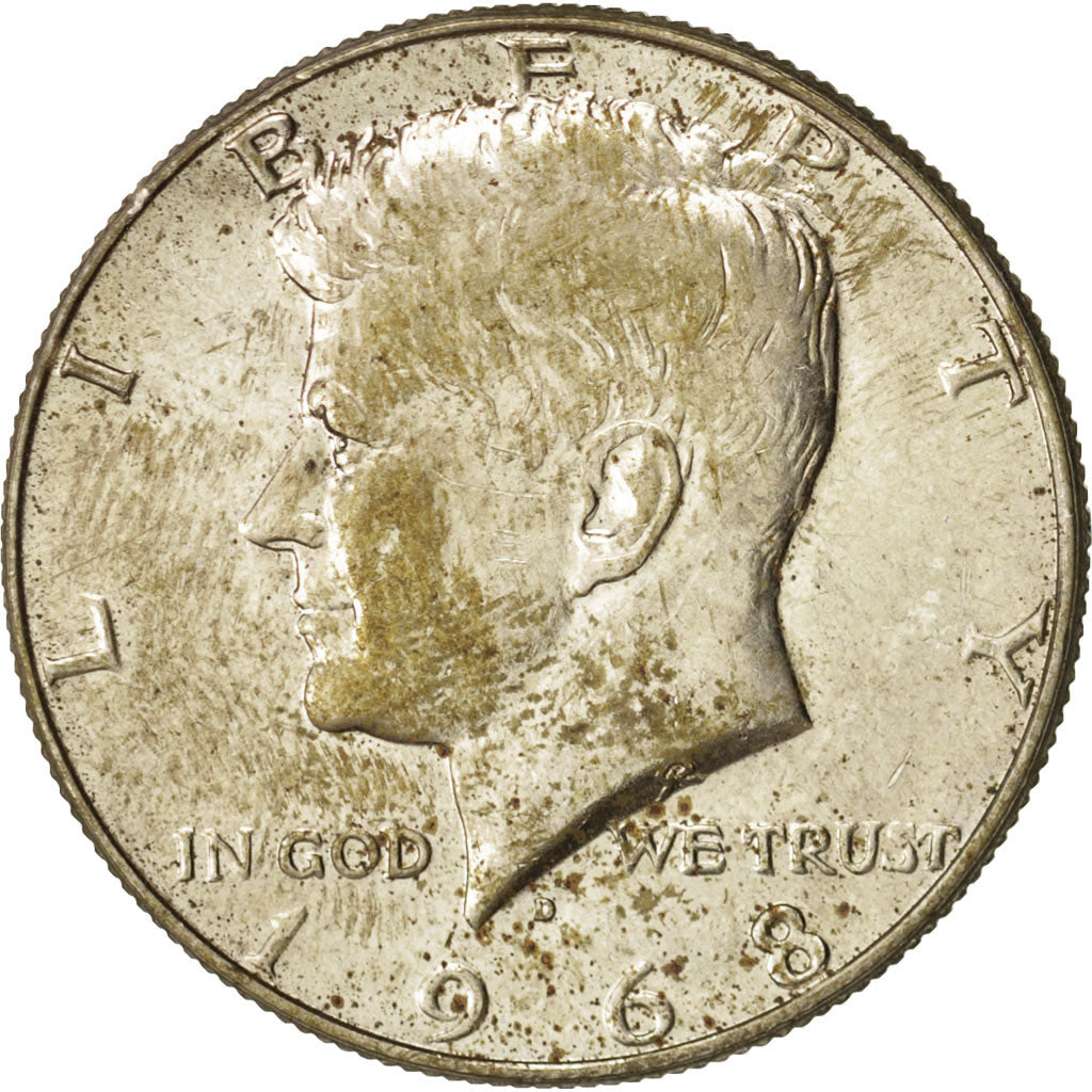 Coin, United States, Kennedy Half Dollar, Half Dollar, 1968, U.S. Mint, Denver