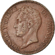 Coin, Monaco, Honore V, 5 Centimes, Cinq, 1837, Monaco, EF(40-45), Copper