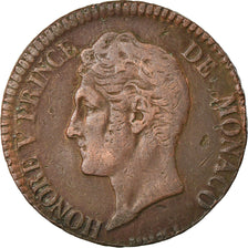 Coin, Monaco, Honore V, 5 Centimes, Cinq, 1837, Monaco, VF(30-35), Copper