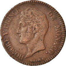 Coin, Monaco, Honore V, 5 Centimes, Cinq, 1837, Monaco, VF(30-35), Copper
