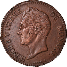 Münze, Monaco, Honore V, 5 Centimes, Cinq, 1837, Monaco, SS, Kupfer, KM:95.2a