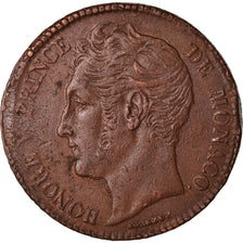 Coin, Monaco, Honore V, 5 Centimes, Cinq, 1837, Monaco, Grosse tête, EF(40-45)