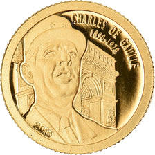 Moneta, Gabon, Charles de Gaulle, 1000 Francs, 2013, FDC, Oro