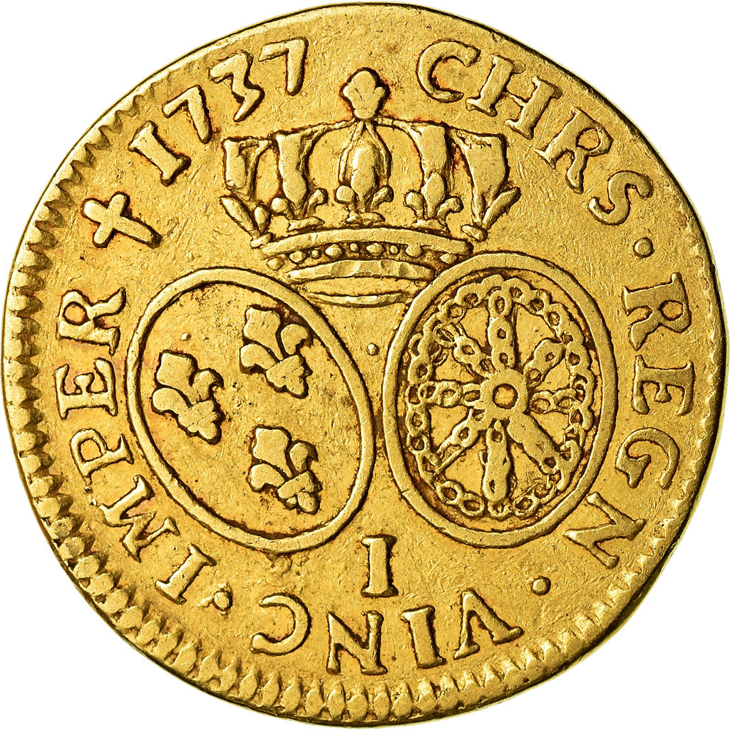Moneta, Francja, Louis XV, Louis d'Or, 1737, Limoges, VF(20-25), Złoto