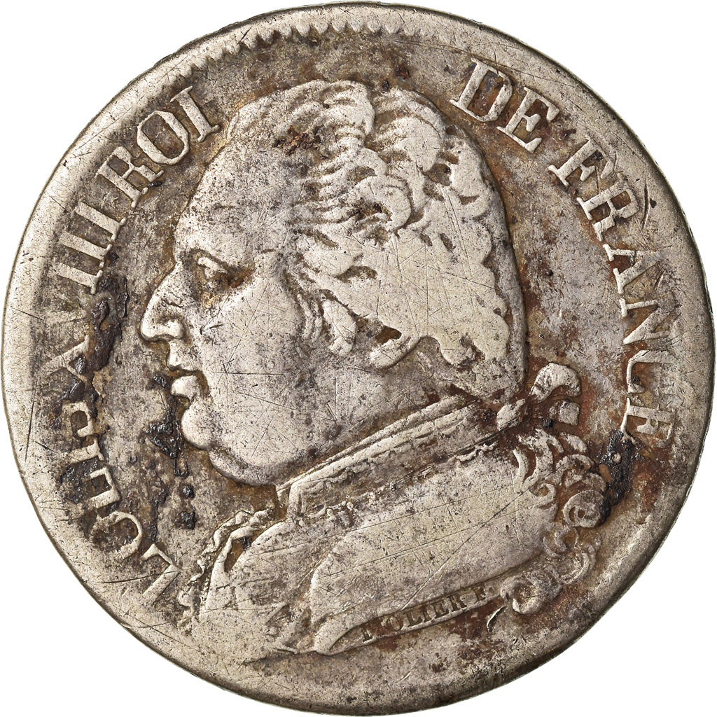 Monnaie, France, Louis XVIII, Louis XVIII, 5 Francs, 1814, Bayonne, TB, Argent