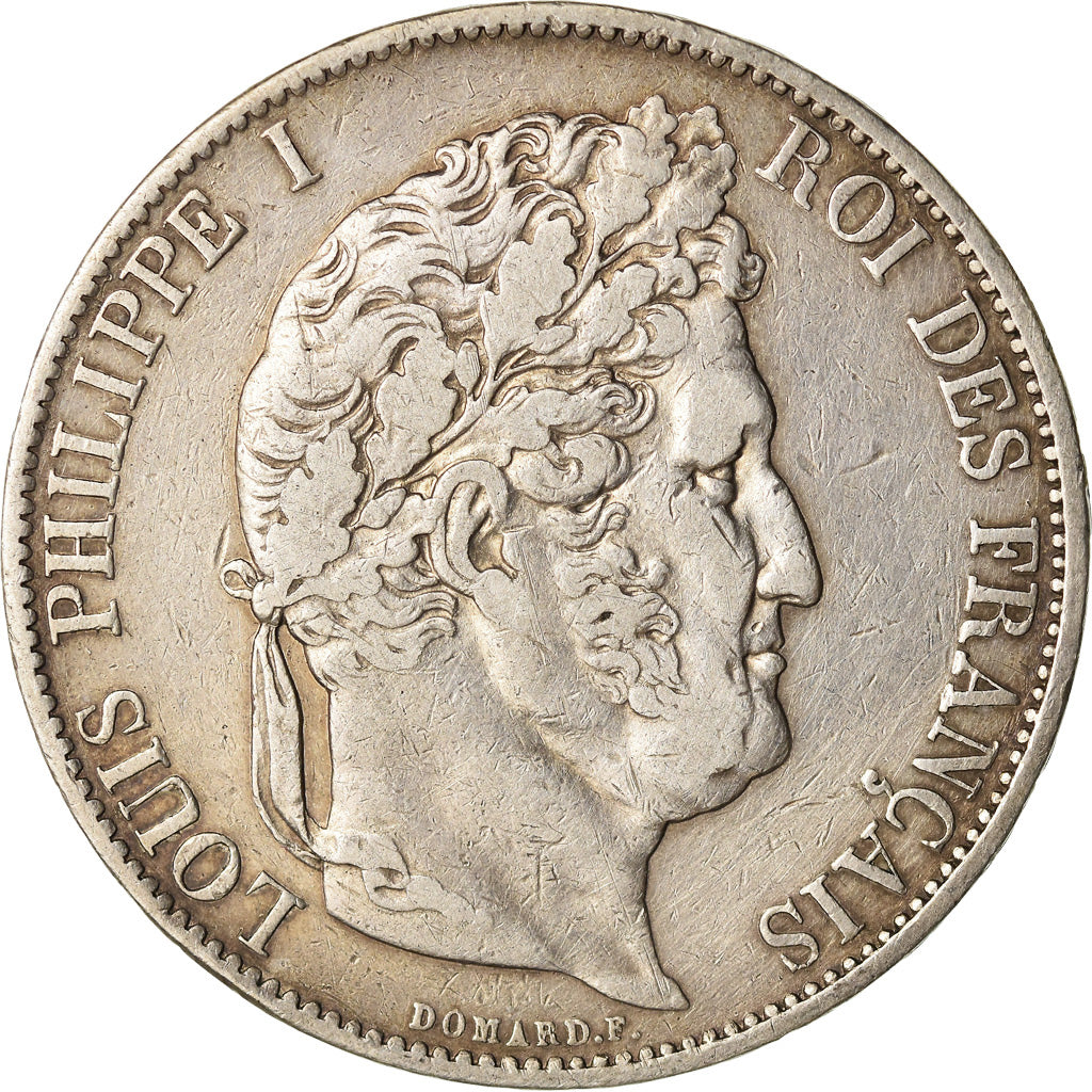 Coin, France, Louis-Philippe, 5 Francs, 1844, Lille, EF(40-45), Silver