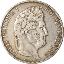 Coin, France, Louis-Philippe, 5 Francs, 1844, Lille, EF(40-45), Silver