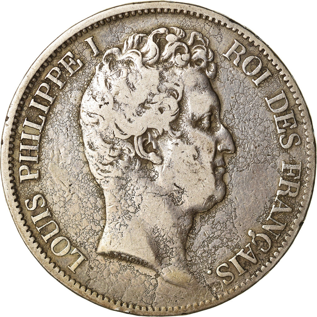 Moneta, Francia, Louis-Philippe, 5 Francs, 1831, Paris, MB+, Argento, KM:736.1