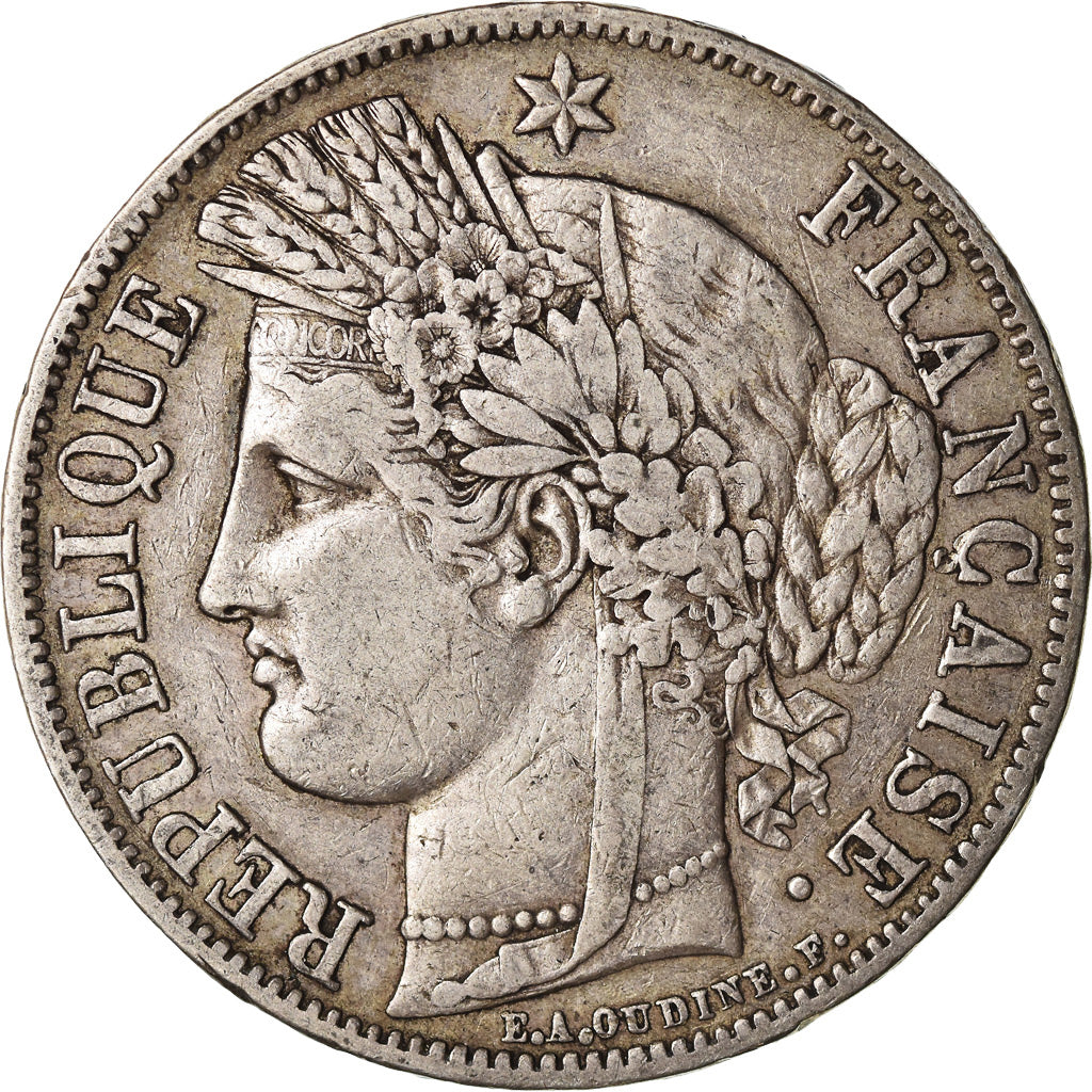 Münze, Frankreich, Cérès, 5 Francs, 1849, Paris, SS, Silber, KM:761.1