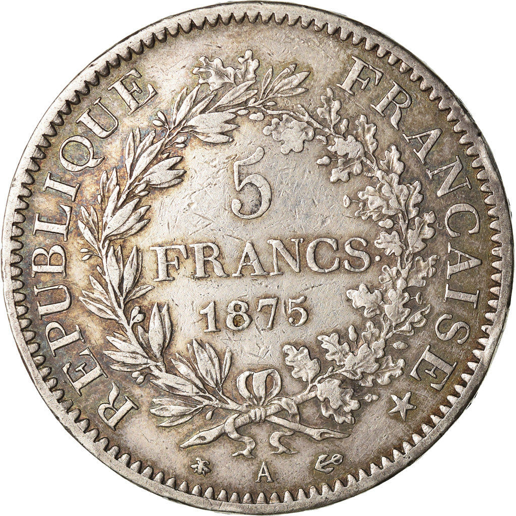 Coin, France, Hercule, 5 Francs, 1875, Paris, EF(40-45), Silver, KM:820.1