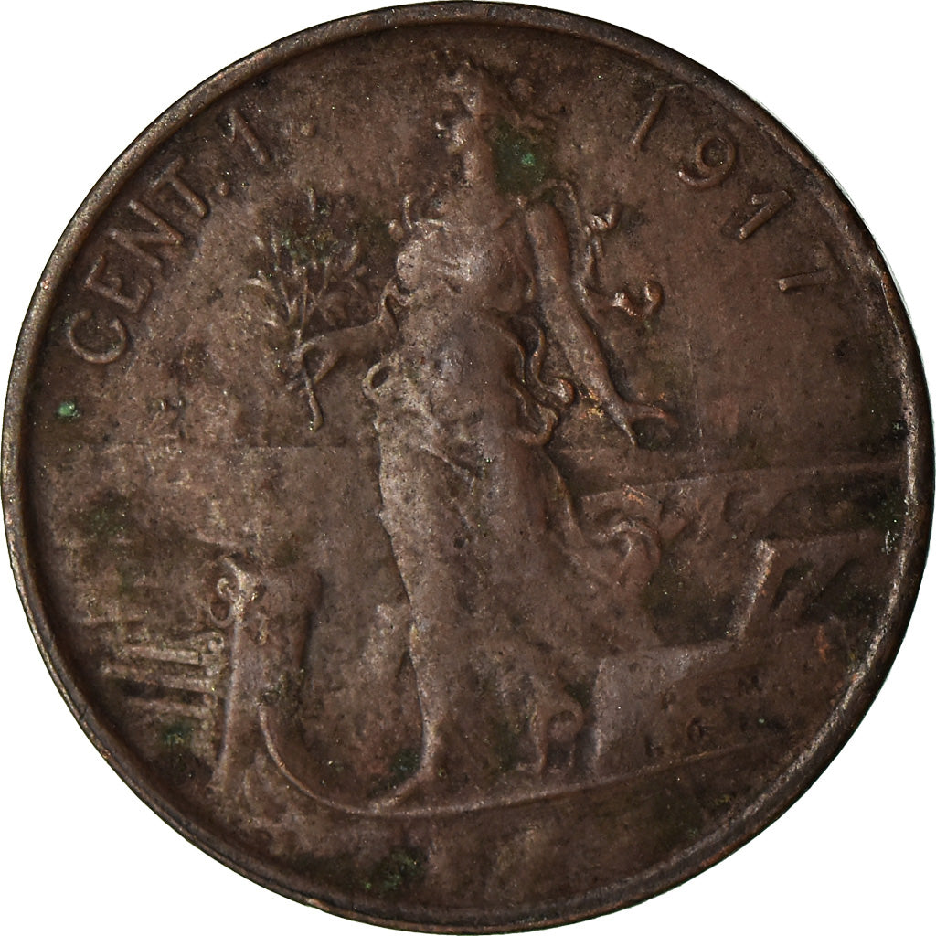 Coin, Italy, Vittorio Emanuele III, Centesimo, 1917, Rome, VF(20-25), Bronze