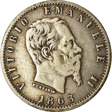 Münze, Italien, Vittorio Emanuele II, 20 Centesimi, 1863, Milan, S+, Silber
