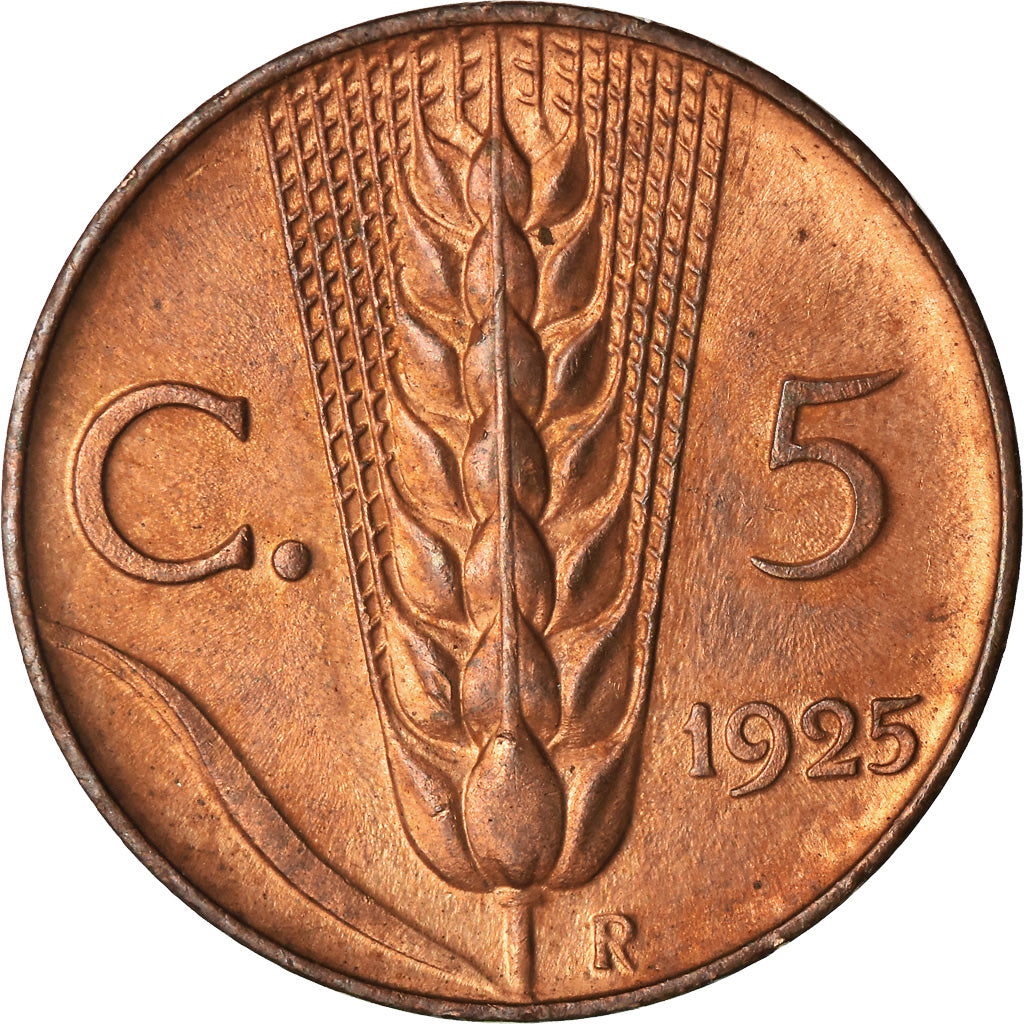Coin, Italy, Vittorio Emanuele III, 5 Centesimi, 1925, Rome, MS(60-62), Bronze