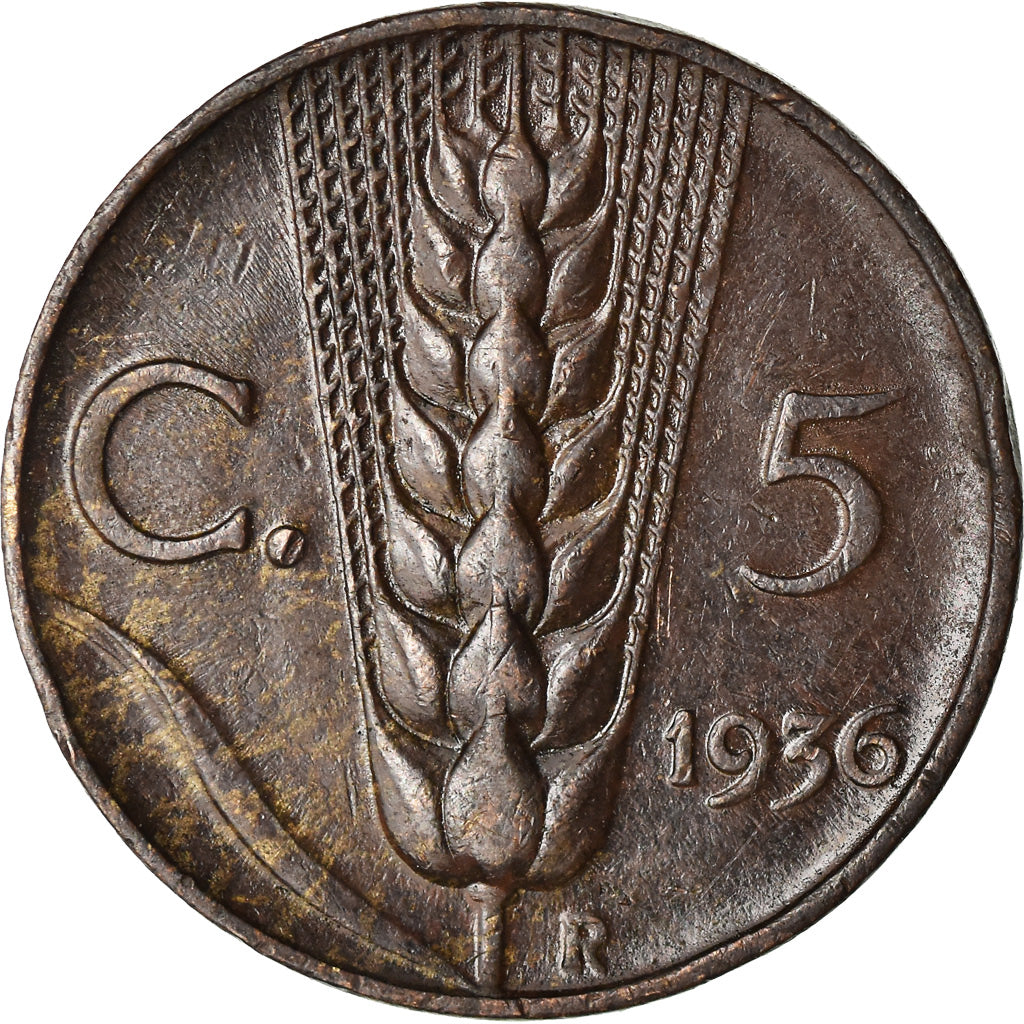 Monnaie, Italie, Vittorio Emanuele III, 5 Centesimi, 1936, Rome, TTB+, Bronze