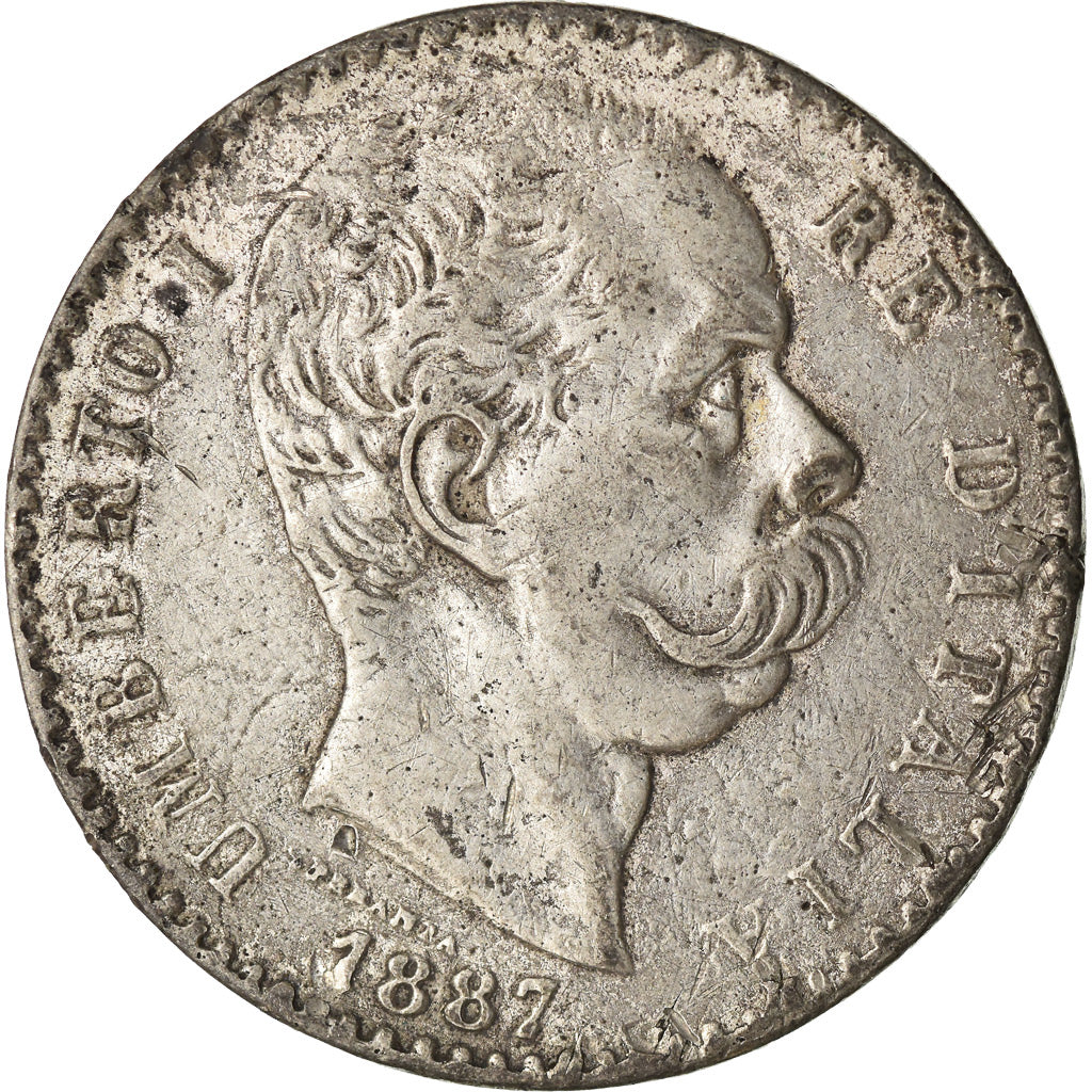 Moneta, Włochy, Umberto I, 2 Lire, 1887, Rome, Contemporary forgery, VF(30-35)