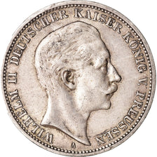 Coin, German States, PRUSSIA, Wilhelm II, 3 Mark, 1908, Berlin, EF(40-45)