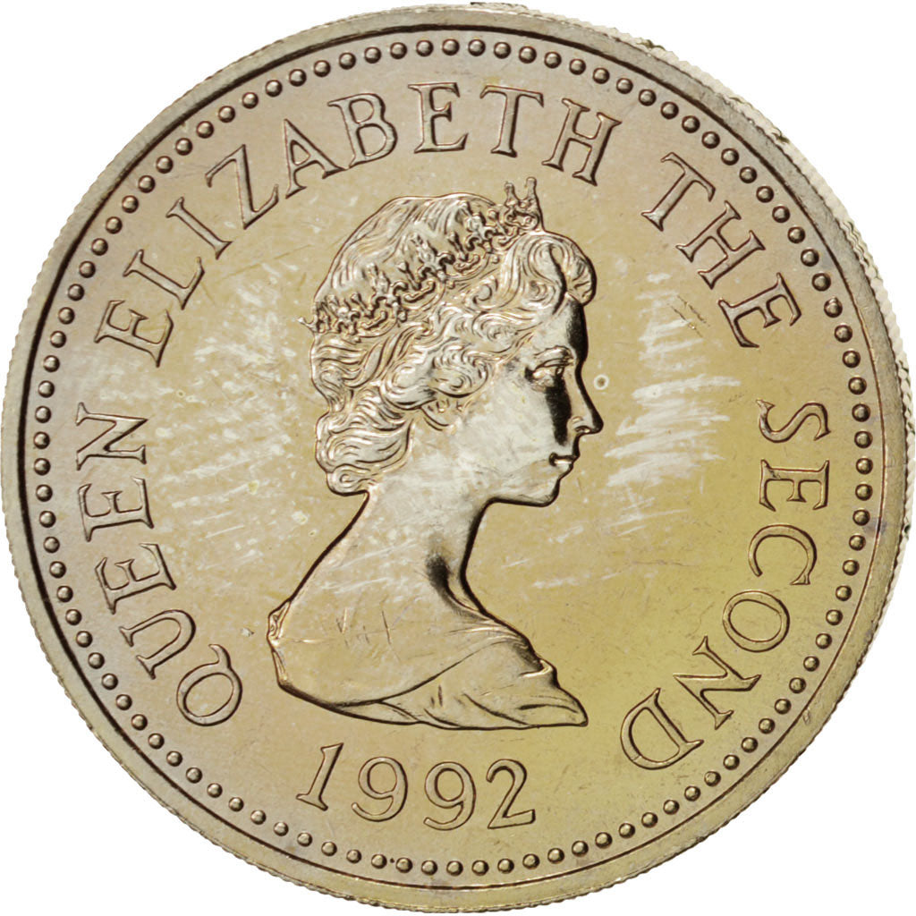 Jersey, Hebe, Pound, 1992, Nickel-brass, KM:86