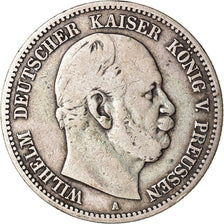 Moneda, Estados alemanes, PRUSSIA, Wilhelm I, 2 Mark, 1876, Berlin, BC+, Plata