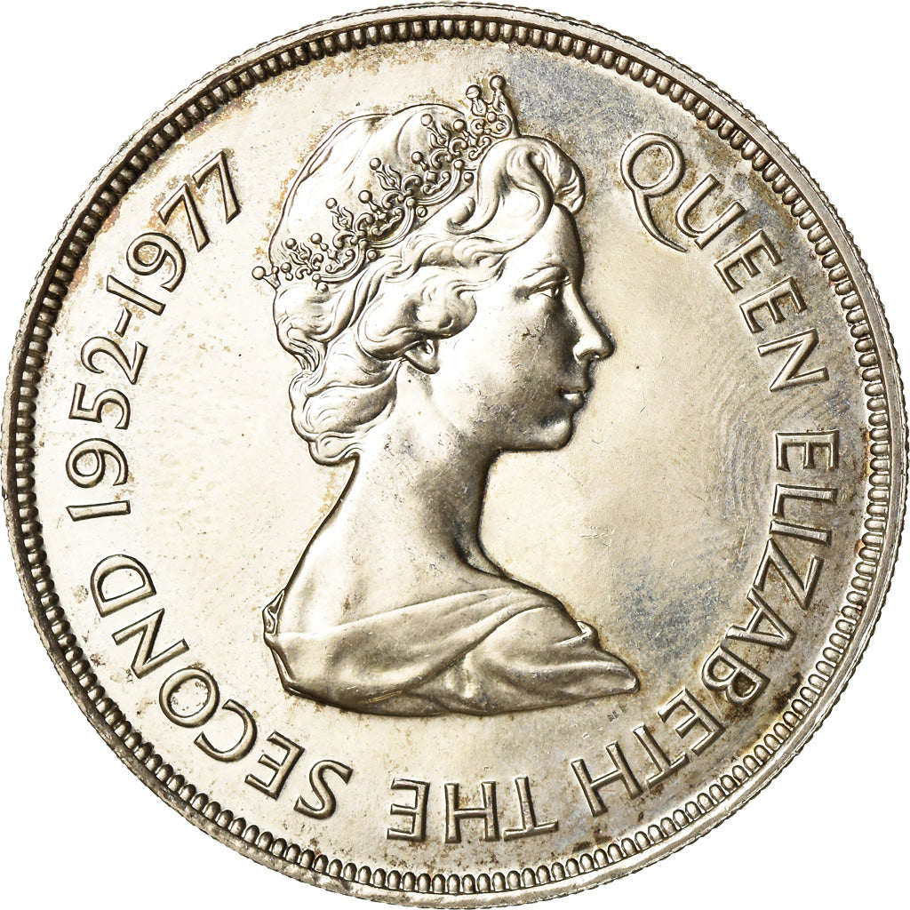 Coin, Mauritius, 25 Rupees, 1977, AU(55-58), Silver, KM:43