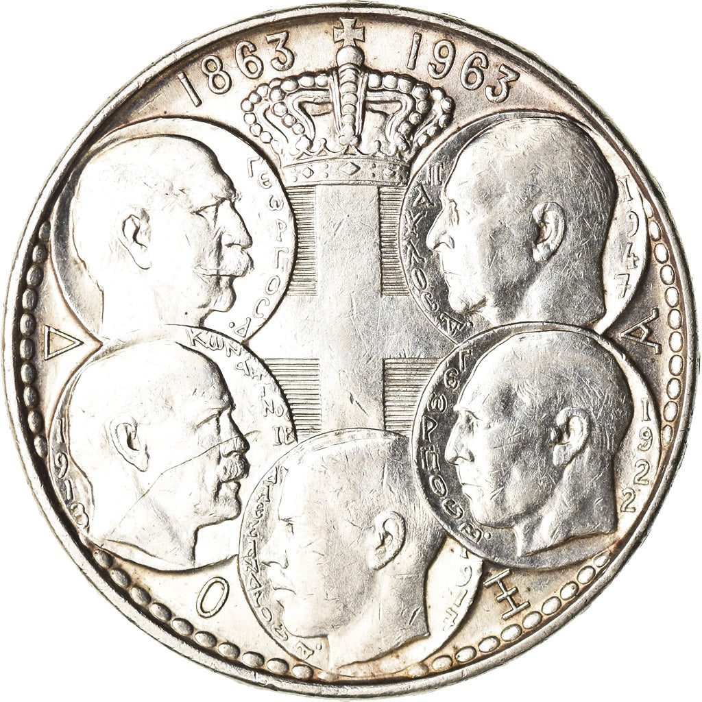 Coin, Greece, Paul I, 30 Drachmai, 1963, AU(55-58), Silver, KM:86