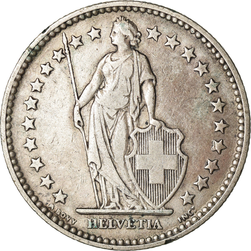 Coin, Switzerland, 2 Francs, 1879, Bern, EF(40-45), Silver, KM:21
