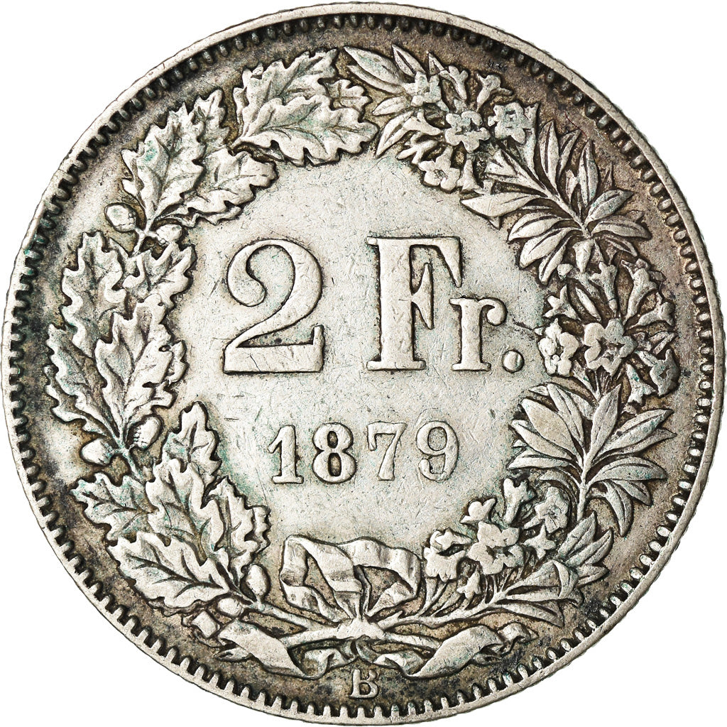 Coin, Switzerland, 2 Francs, 1879, Bern, EF(40-45), Silver, KM:21
