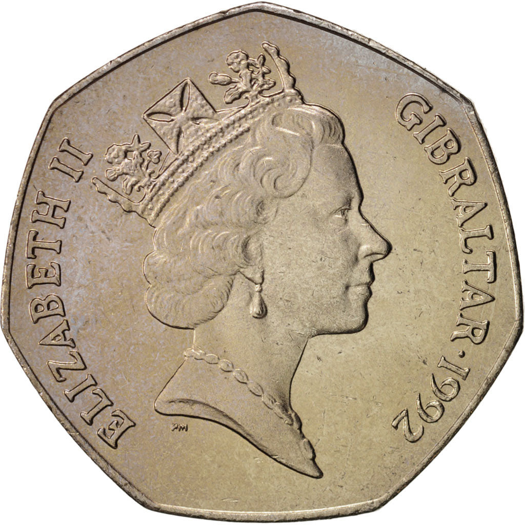 Gibraltar, Santa Claus, 50 Pence, 1992, Copper-nickel, KM:108