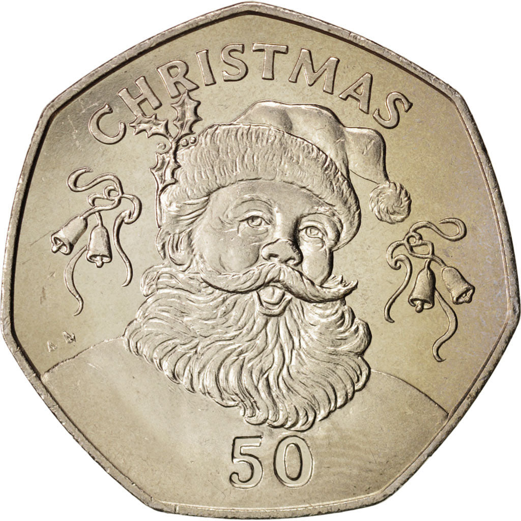 Gibraltar, Santa Claus, 50 Pence, 1992, Copper-nickel, KM:108