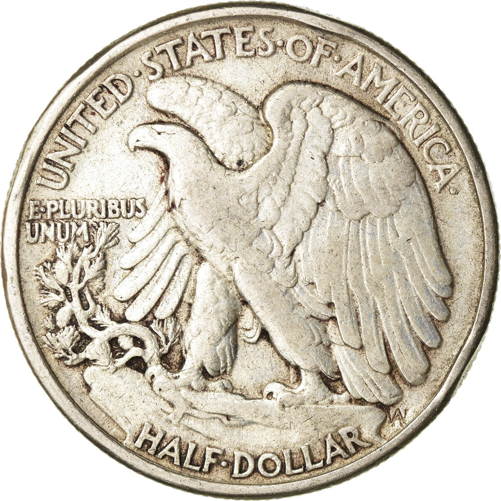 Coin, United States, Walking Liberty Half Dollar, Half Dollar, 1942, U.S. Mint