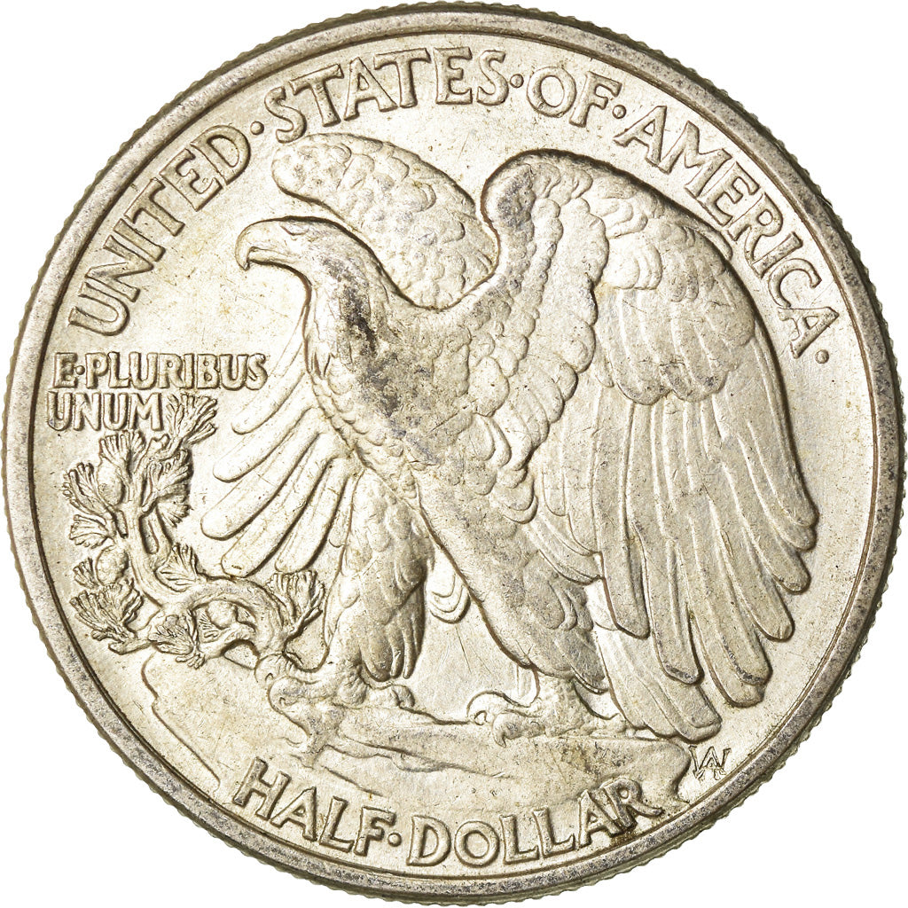 Coin, United States, Walking Liberty Half Dollar, Half Dollar, 1942, U.S. Mint
