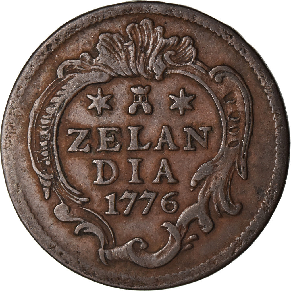 Coin, Netherlands, ZEELAND, Duit, 1776, EF(40-45), Copper, KM:101.1