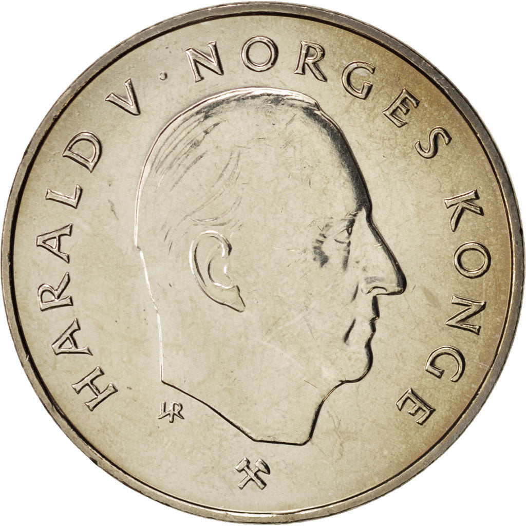 Norway, Harald V, 5 Kroner, 1992, Copper-nickel, KM:437