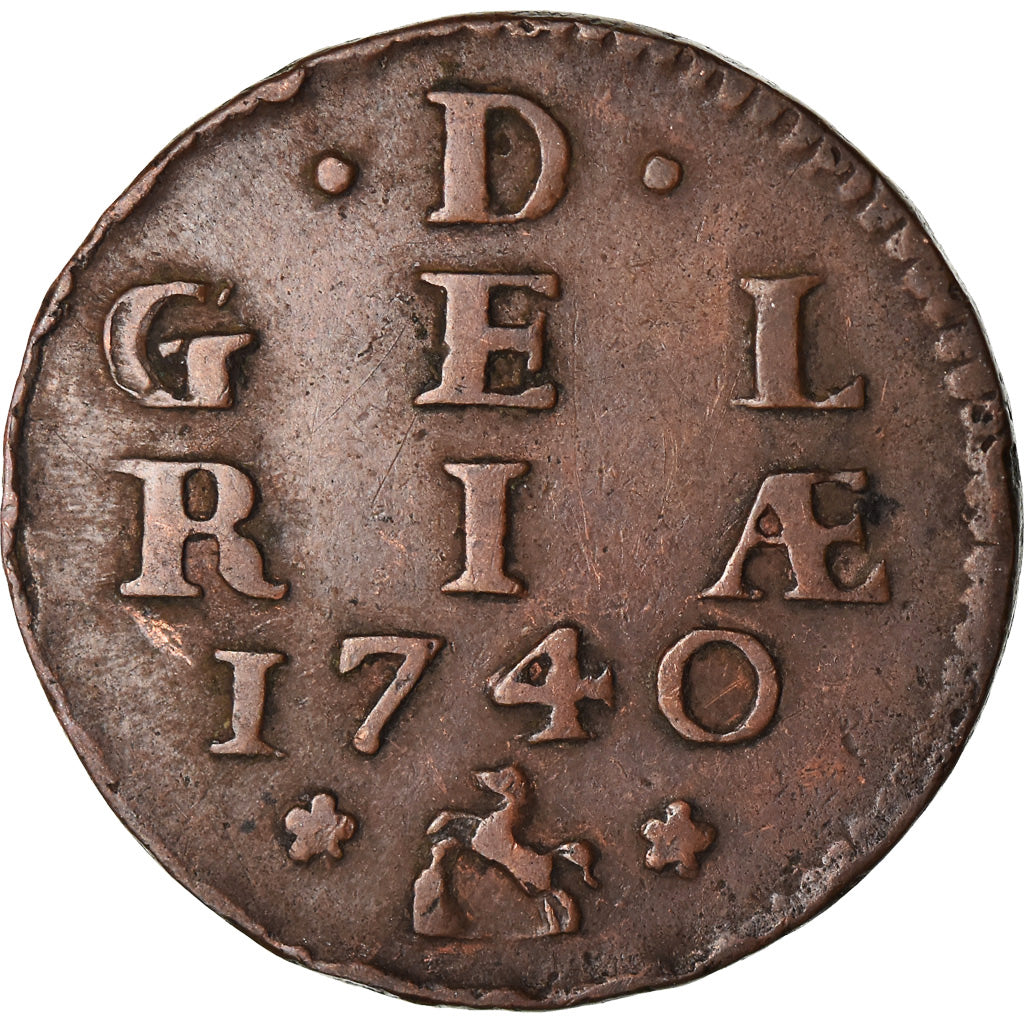 Moneta, Holandia, GELDERLAND, Duit, 1740, EF(40-45), Miedź, KM:83