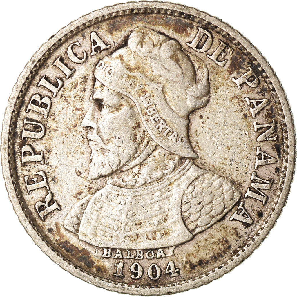 Münze, Panama, 5 Centesimos, 1904, SS, Silber, KM:2