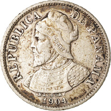 Münze, Panama, 5 Centesimos, 1904, SS, Silber, KM:2