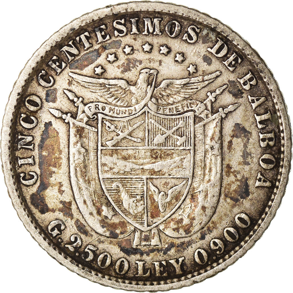 Münze, Panama, 5 Centesimos, 1904, SS, Silber, KM:2